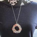 Flotsam Necklace: Aquamarines And Coral Knitted..