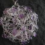 Grape Necklace: Amethysts Knitted Into Wire On A..