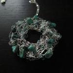Caribbean Necklace: Knit Wire With Turquoise On..