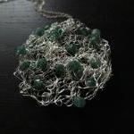 Adventure Necklace: Knit Wire With Aventurine On A..