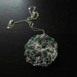 Adventure Necklace: Knit Wire With Aventurine On A..